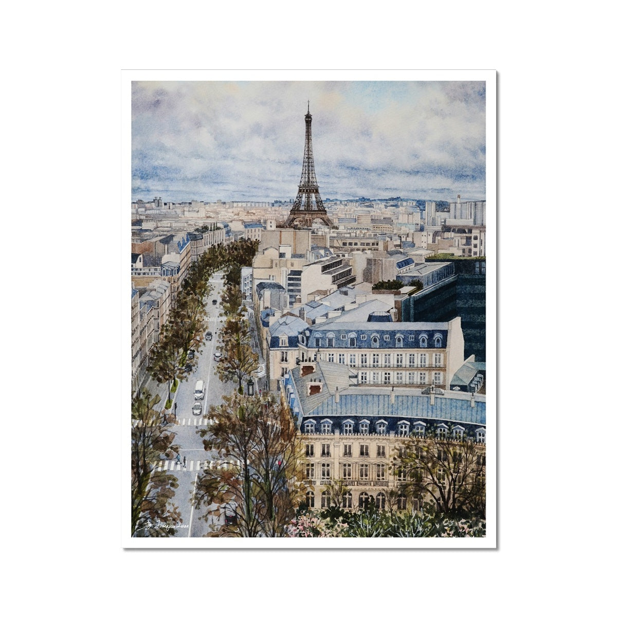 Avenue d'Iéna And The Eiffel Tower Fine Art Print