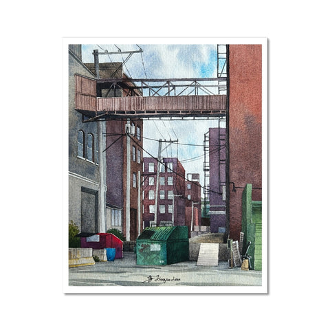 Alley and Dumpsters in West Bottoms - Kansas City Fine Art Print
