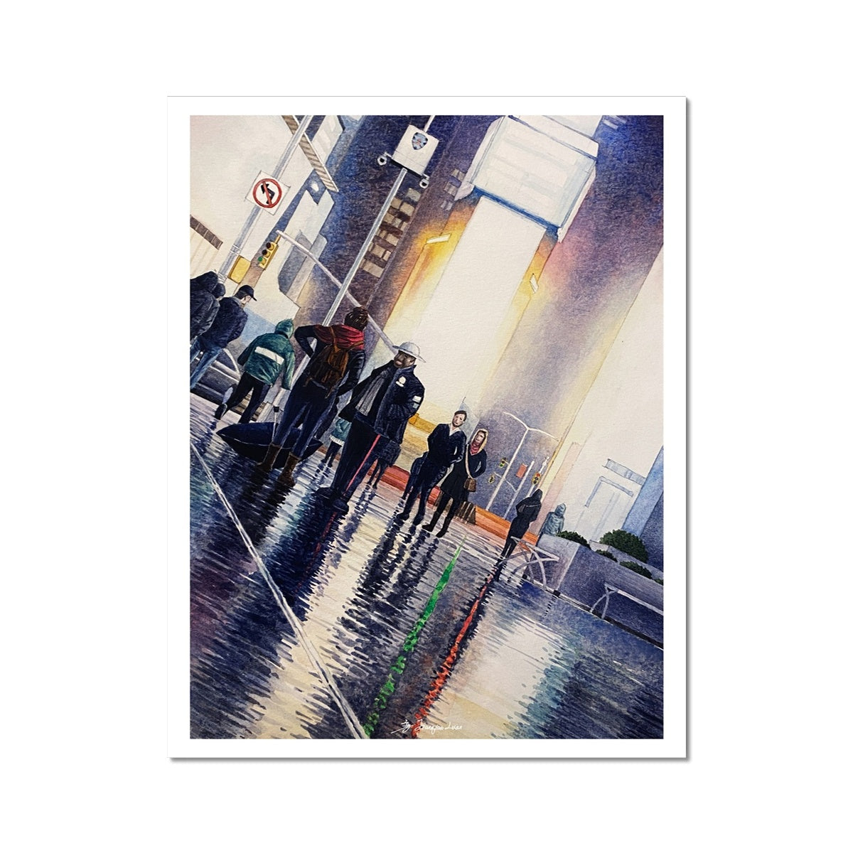 Rainy Night in Times Square, New York City Fine Art Print