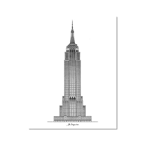 Empire State Building B&W-New York City Architecture Fine Art Print